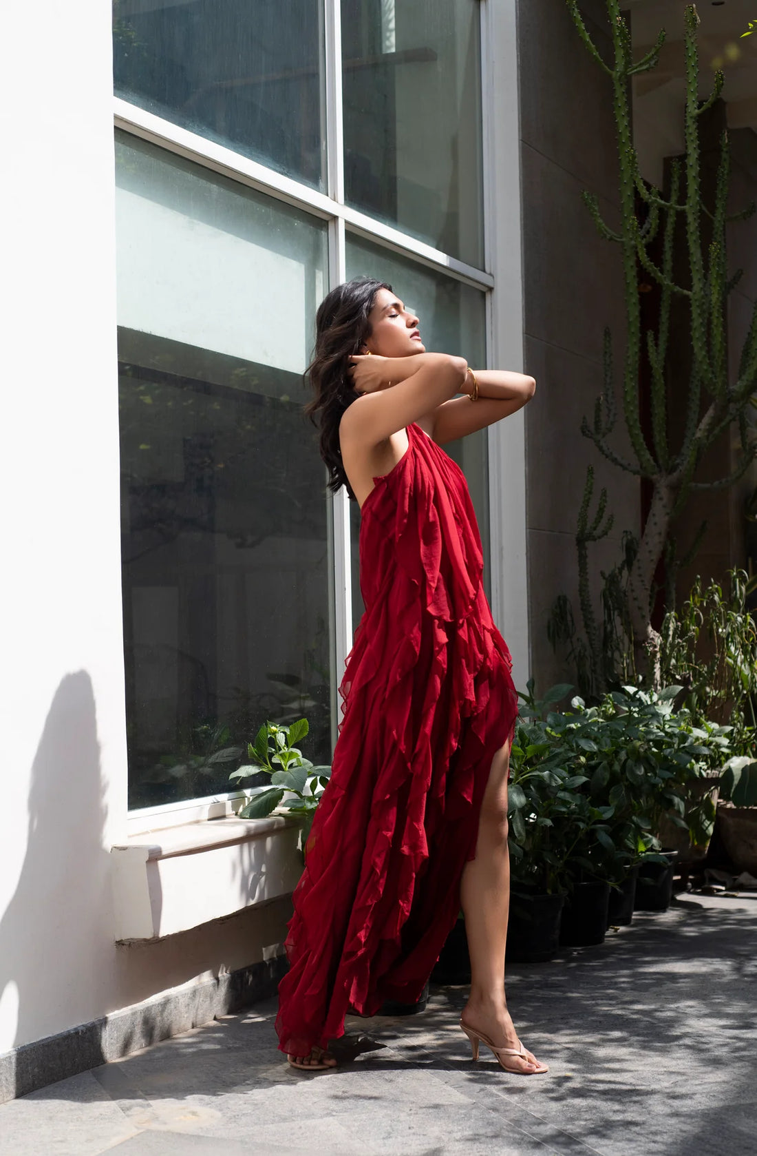 lightweight chiffon maxi dress