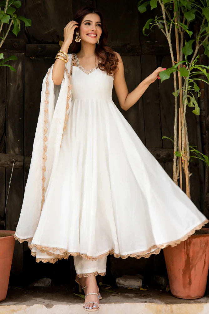 Comfortable Anarkali with cotton pants