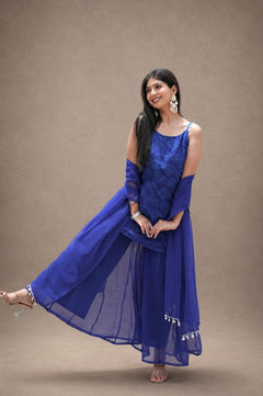 Neel Tara Bandhani Sharara Set