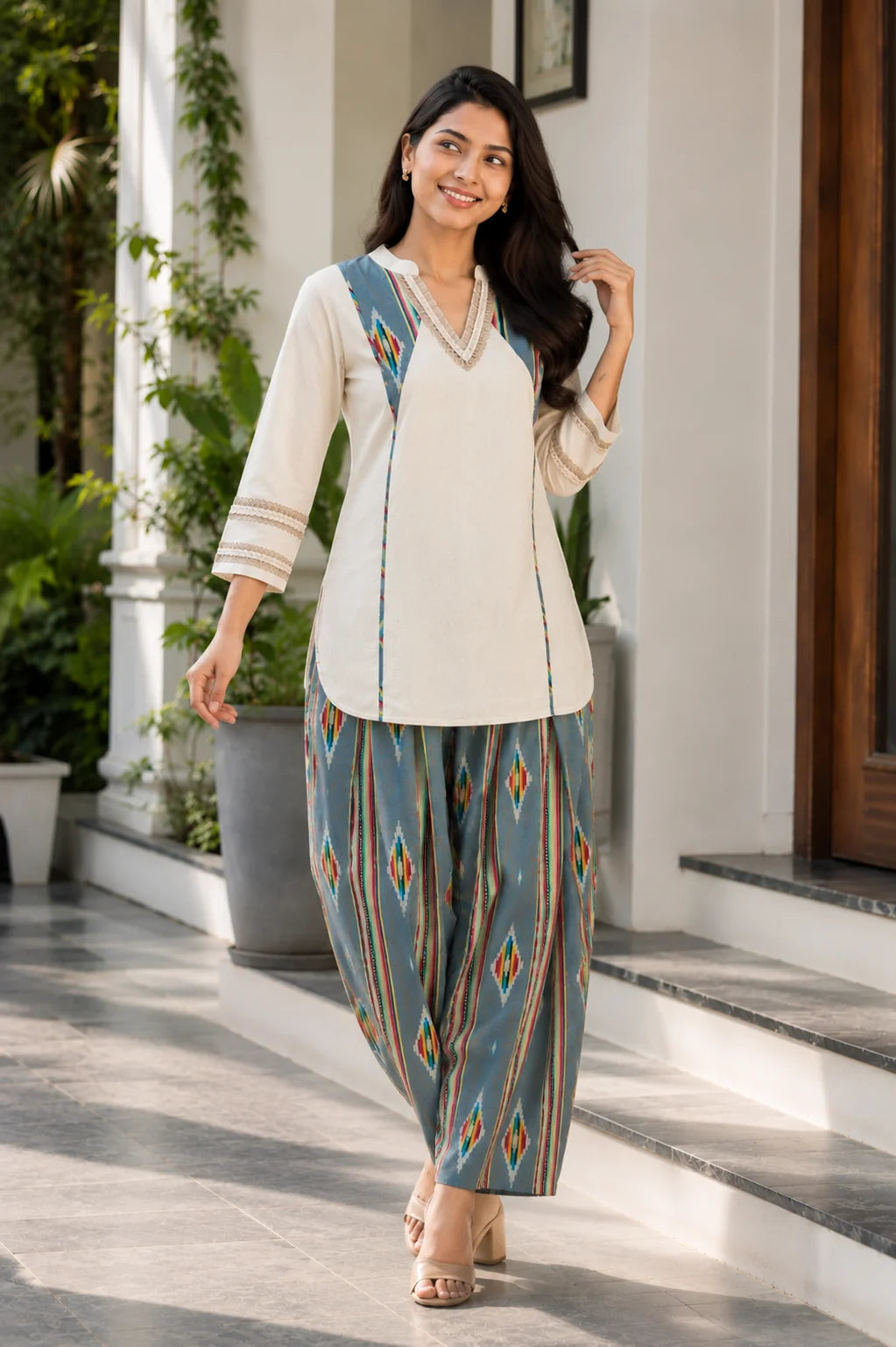 Ivory Ikat Harmony Co-Ord Set