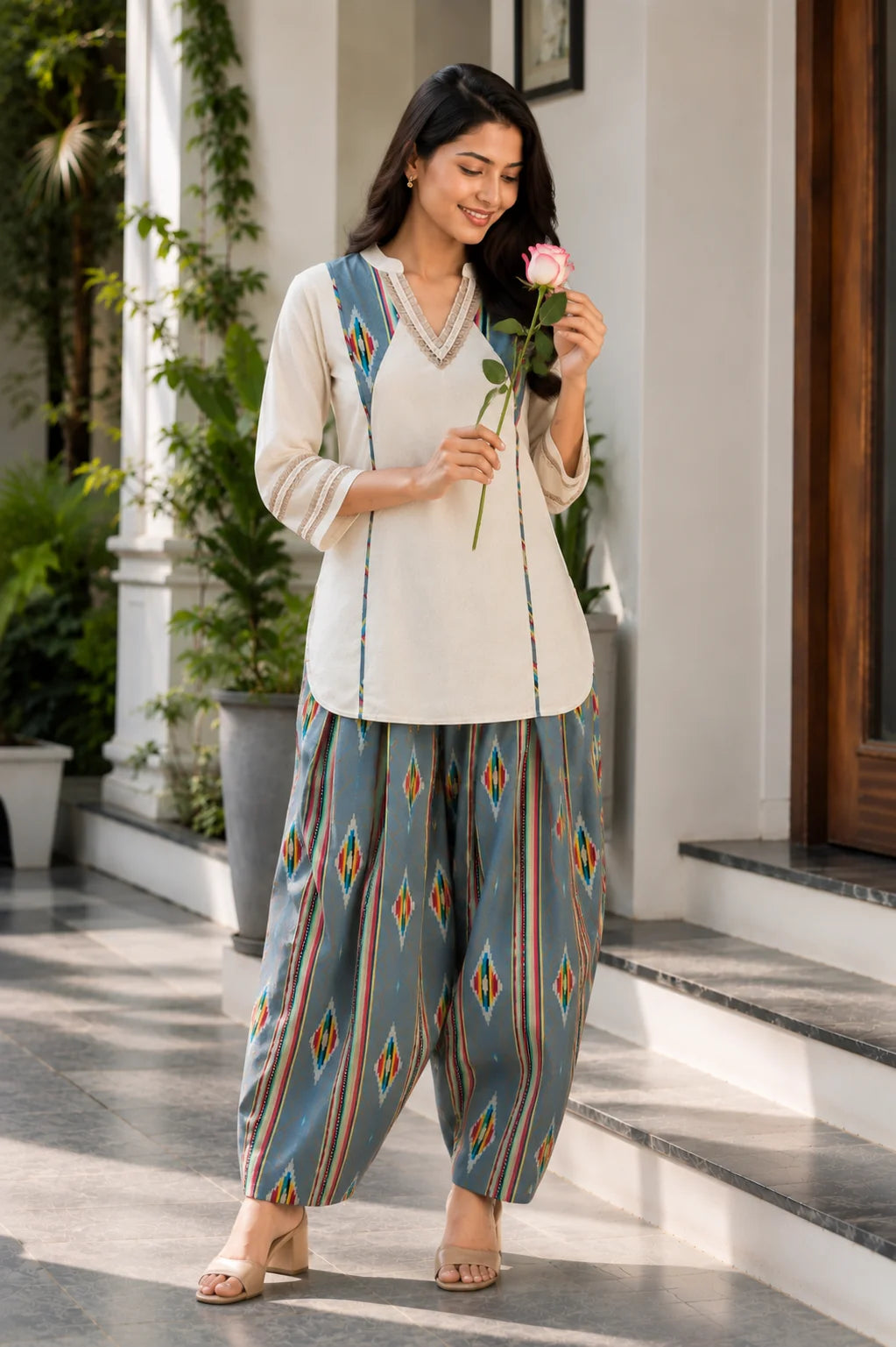 Ivory Ikat Harmony Co-Ord Set