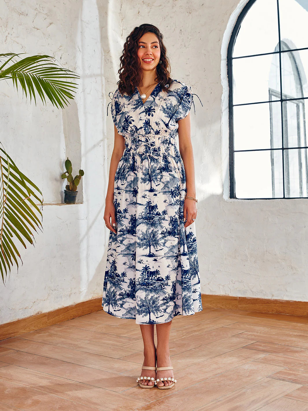 drawstring waist dress