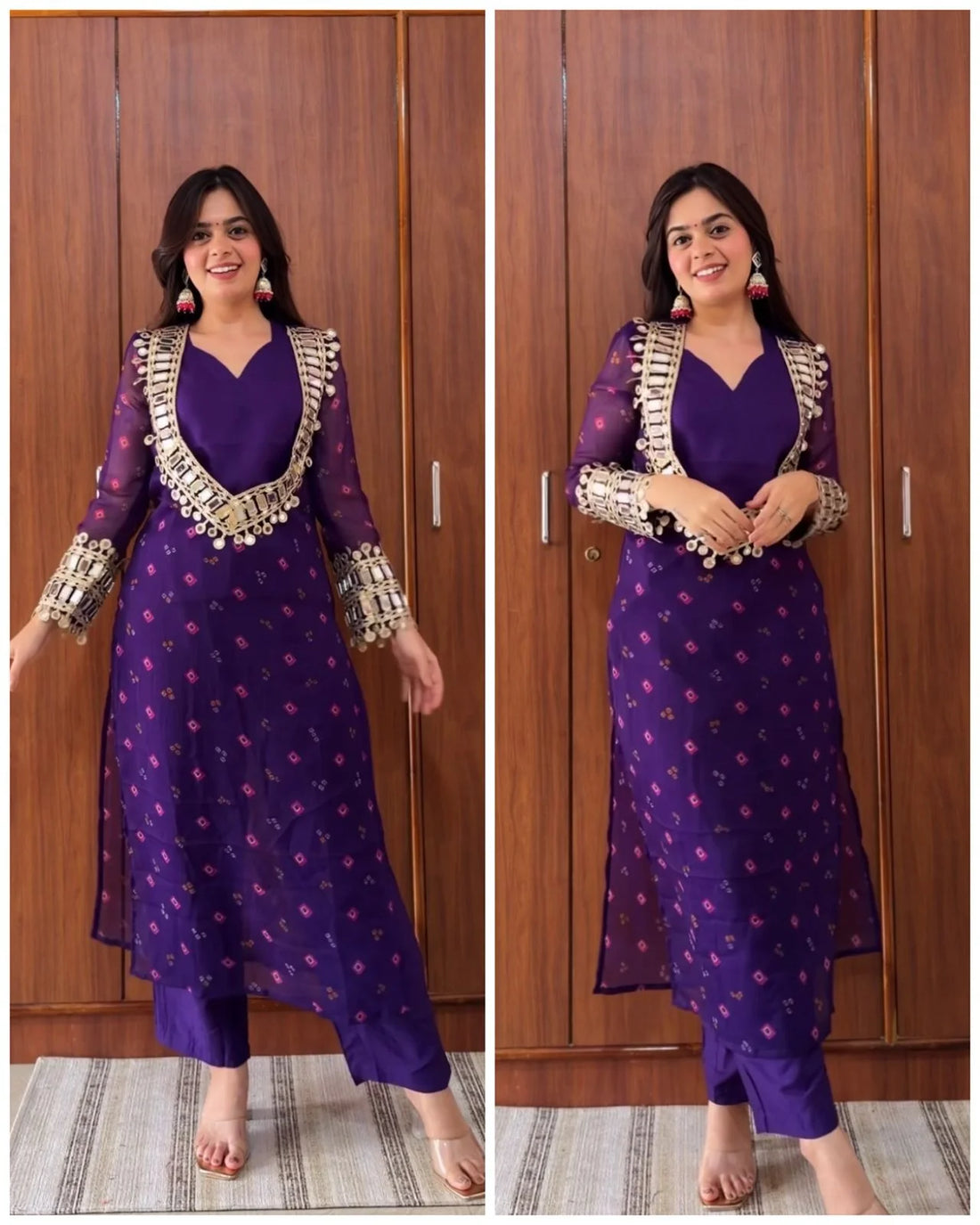 Meher Amethyst Festive Chiffon Set