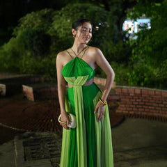 Chinon Green Veil Long Dress
