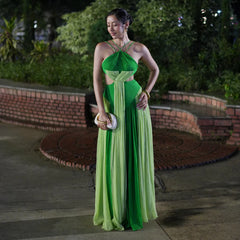 Chinon Green Veil Long Dress