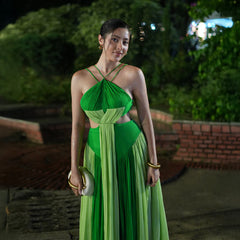 Chinon Green Veil Long Dress