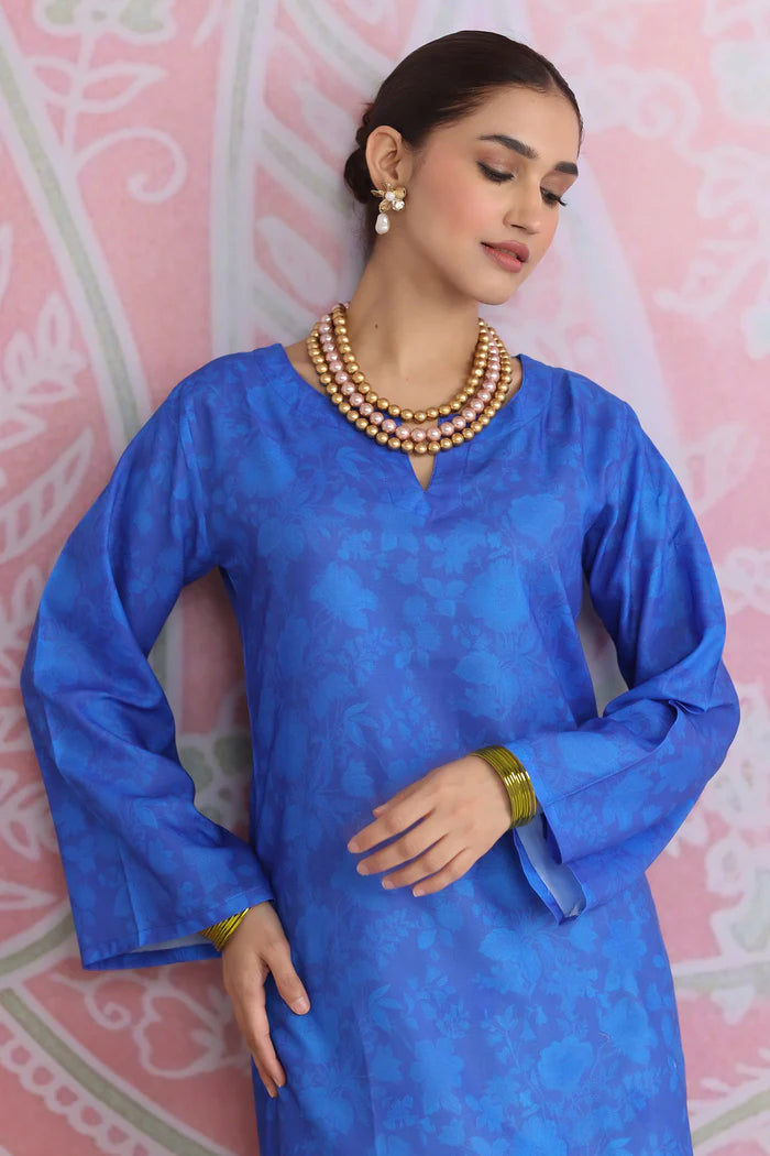 Ikat Printed Lawn Cotton Co-ord Set with Farsi Pants