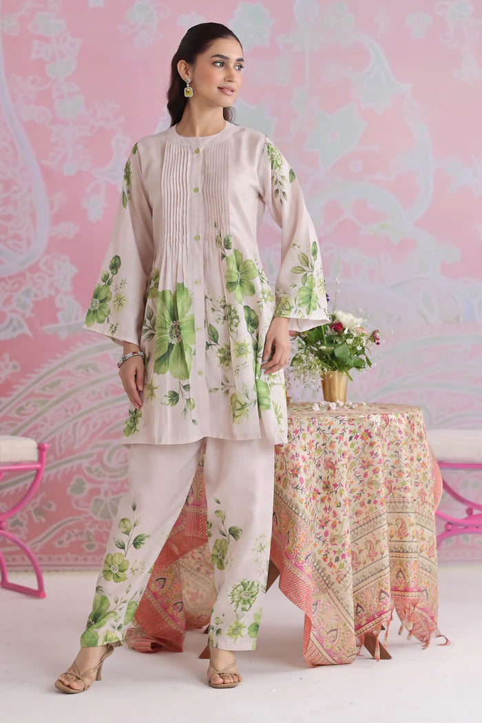 Ikat Printed Lawn Cotton Co-ord Set with Farsi Pants