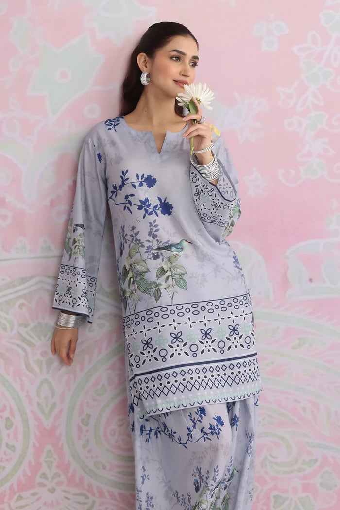 Ikat Printed Lawn Cotton Co-ord Set with Farsi Pants
