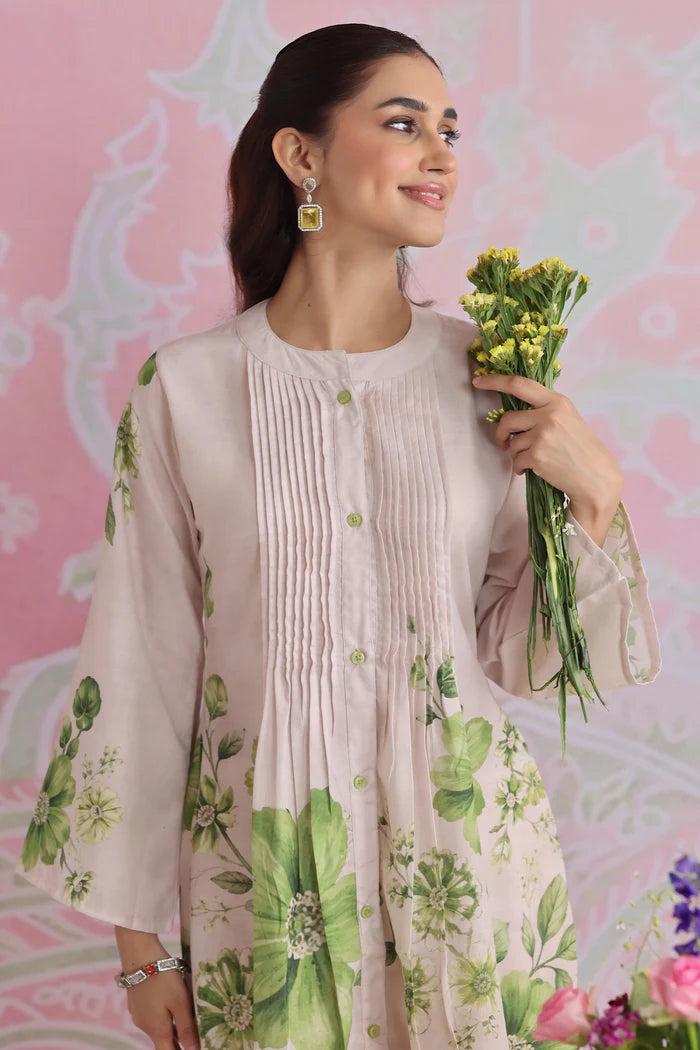 Ikat Printed Lawn Cotton Co-ord Set with Farsi Pants