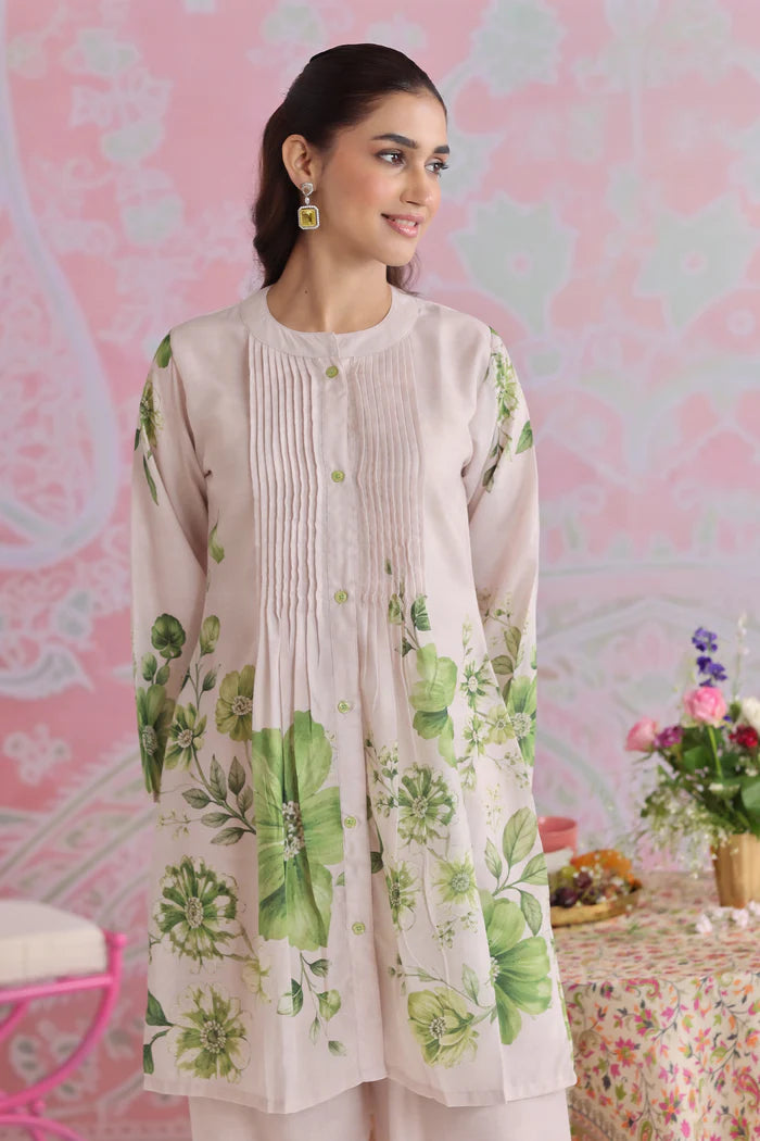 Ikat Printed Lawn Cotton Co-ord Set with Farsi Pants