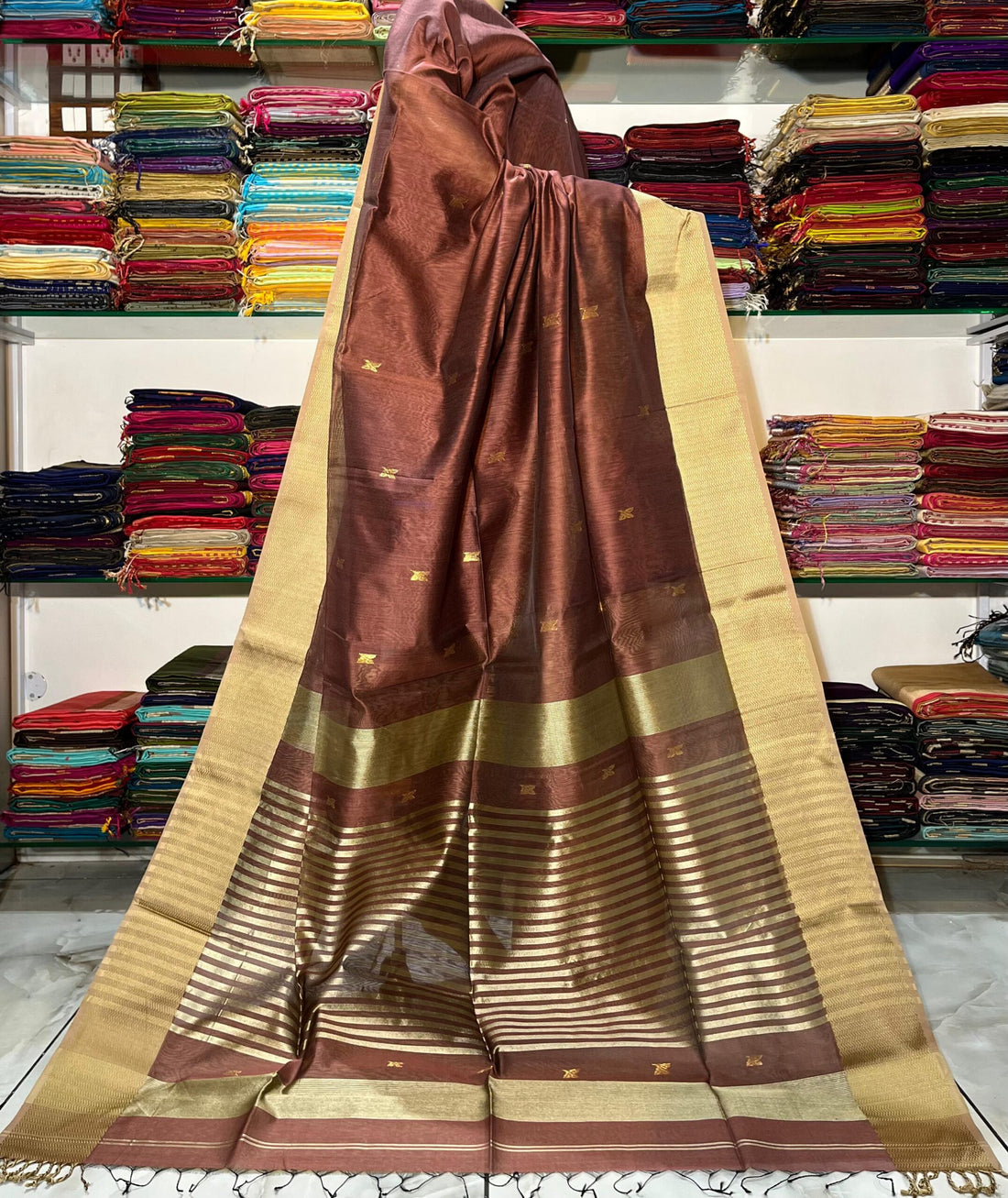 Nayantara Maheshwari Kali Border Buti Saree