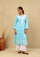 Cotton Chikankari Straight Long Kurta