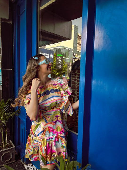 doodle print dress