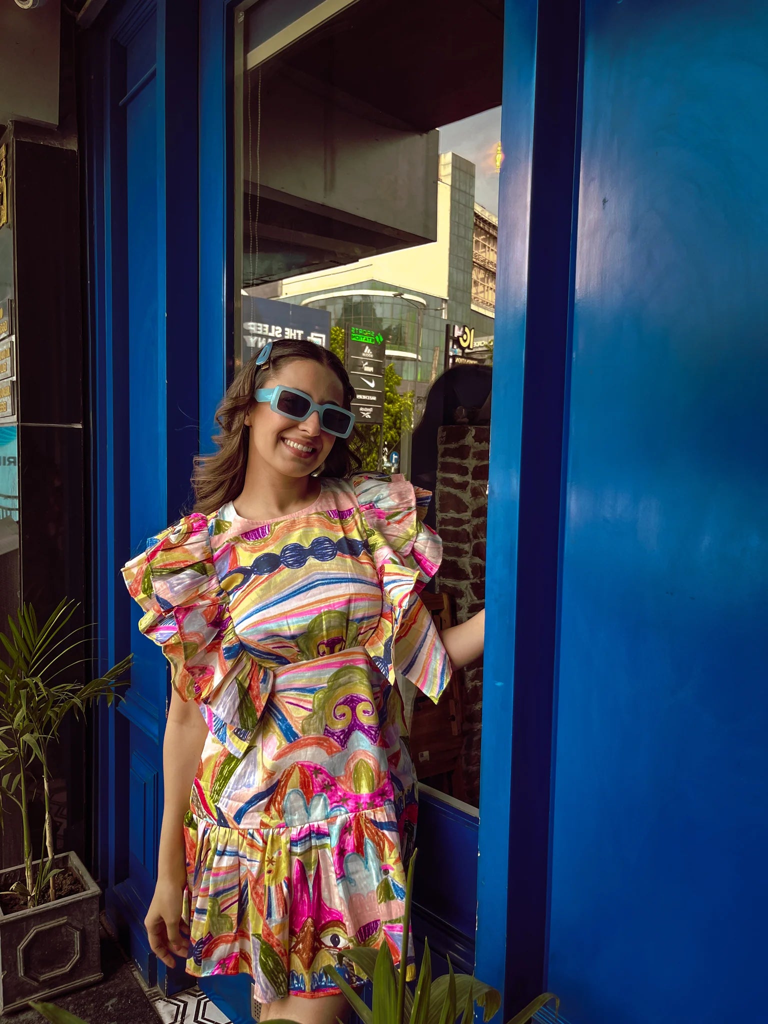 bold print cotton dress