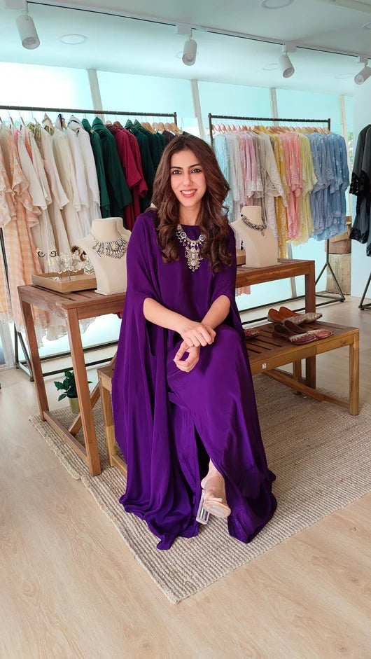 Bollywood Glam Crepe Draped One-Piece Dress