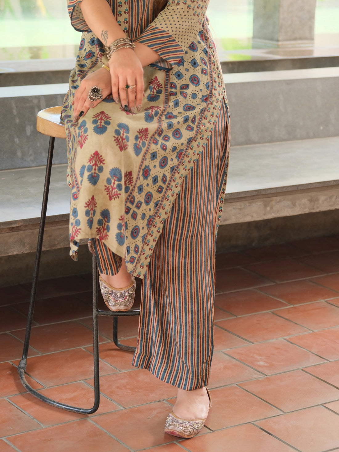 Ash Pure Cotton Dabru Co-Ord Set