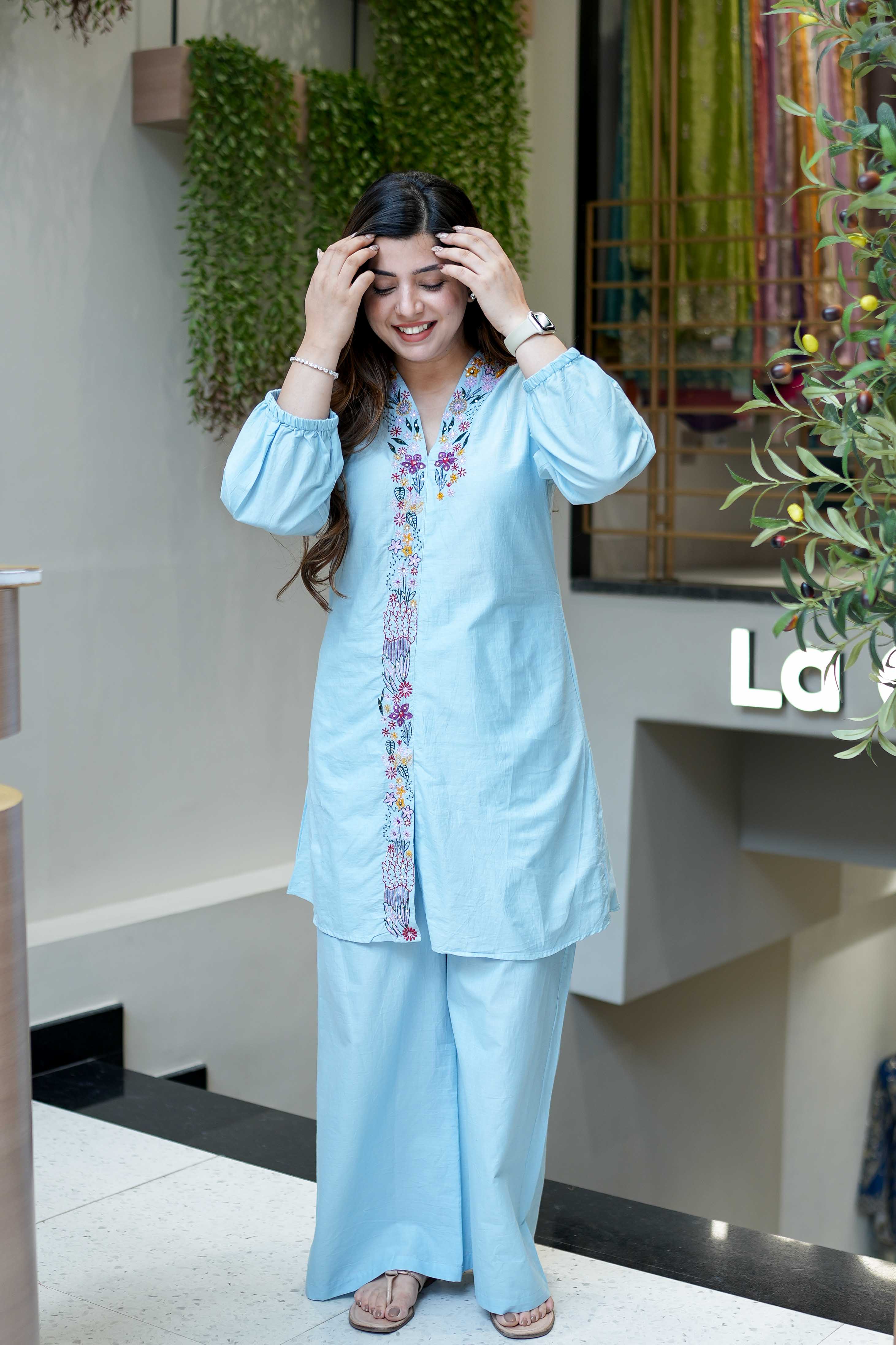 Vrinah Cotton Embroidered Coord Set