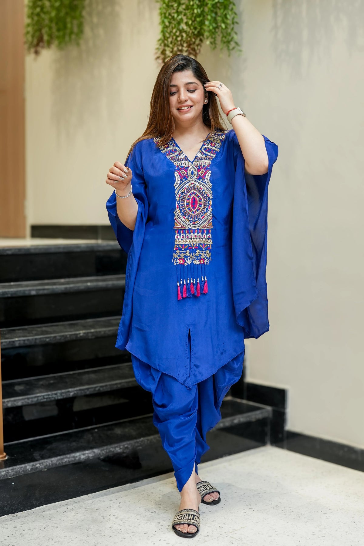 Behma Blue Kaftan Set