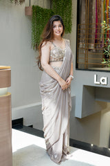 Kavi Golden Embroidered Saree