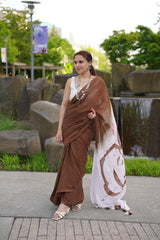 Velvet Flutter Mul Mul Printed Saree