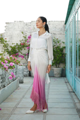 Pink White Crepe Co-Ord Set