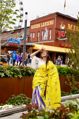 Winged Wonder Mul Mul Printed Saree