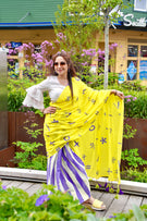 Winged Wonder Mul Mul Printed Saree
