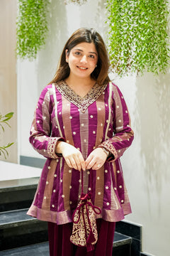 Rabab Embroidered Short Anarkali Co ord Set