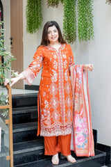 Farzeena Schiffli Detailing Suit Set
