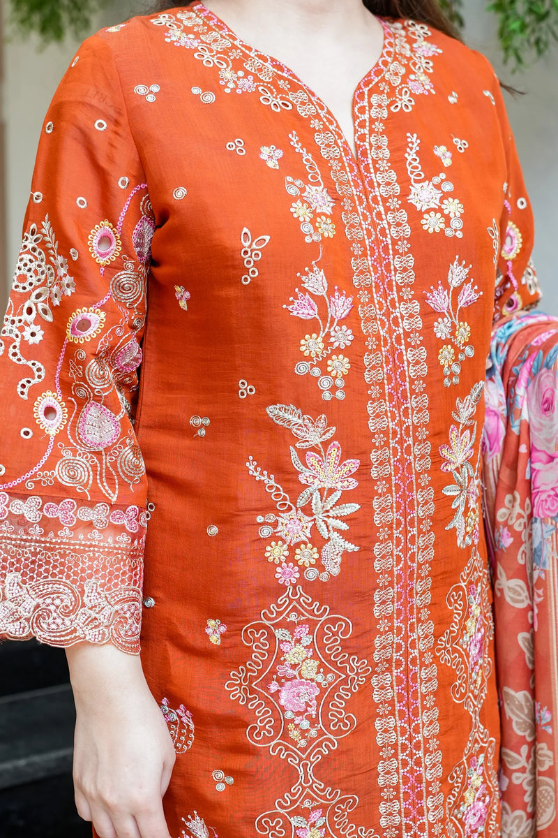 Farzeena Schiffli Detailing Suit Set