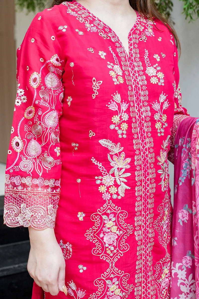 Farzeena Schiffli Detailing Suit Set