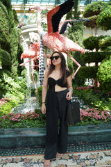 one shoulder black top