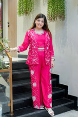 Aashi Embroidered Dola Silk Three Piece Set