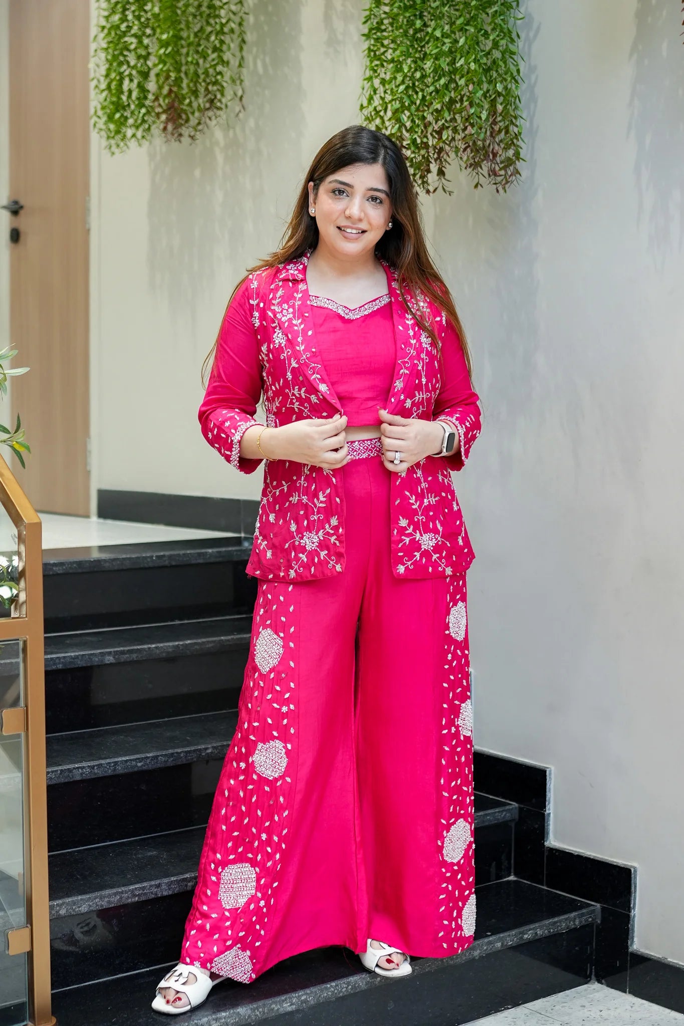 Aashi Embroidered Dola Silk Three Piece Set