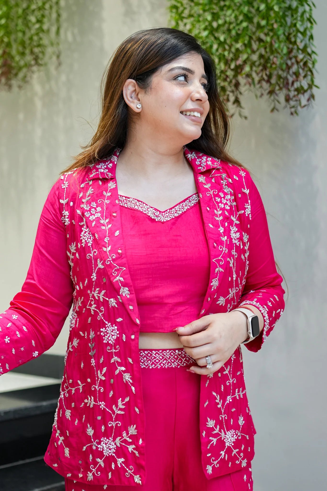 Aashi Embroidered Dola Silk Three Piece Set