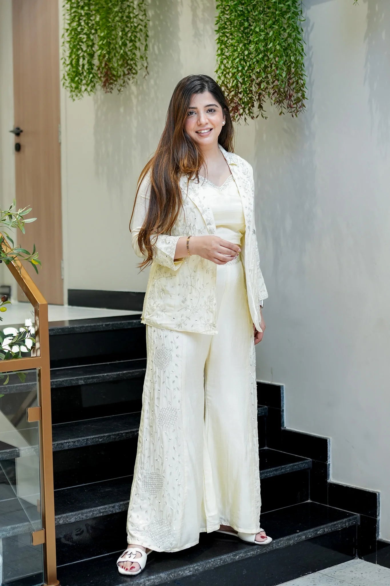 Aashi Embroidered Dola Silk Three Piece Set