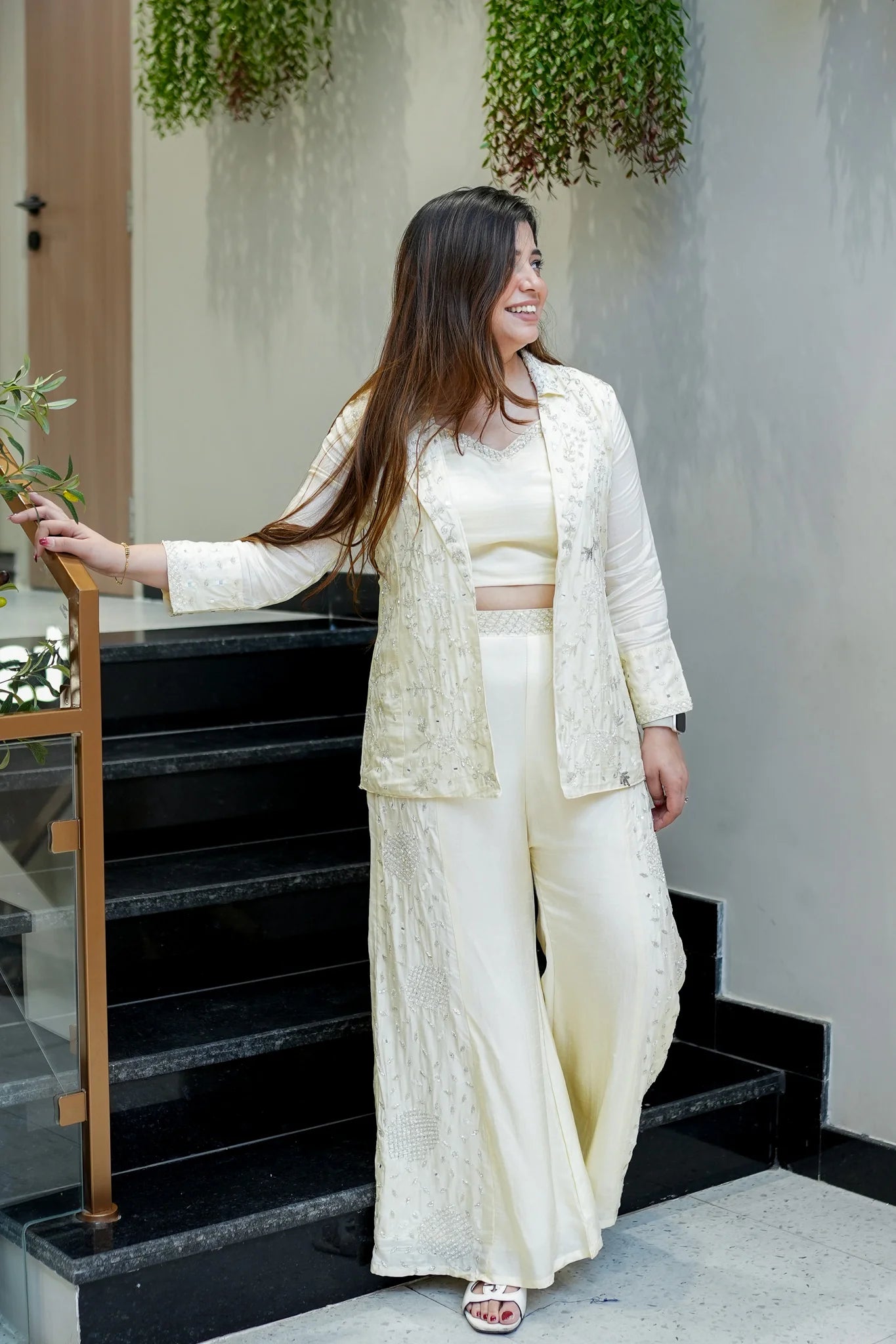 Aashi Embroidered Dola Silk Three Piece Set