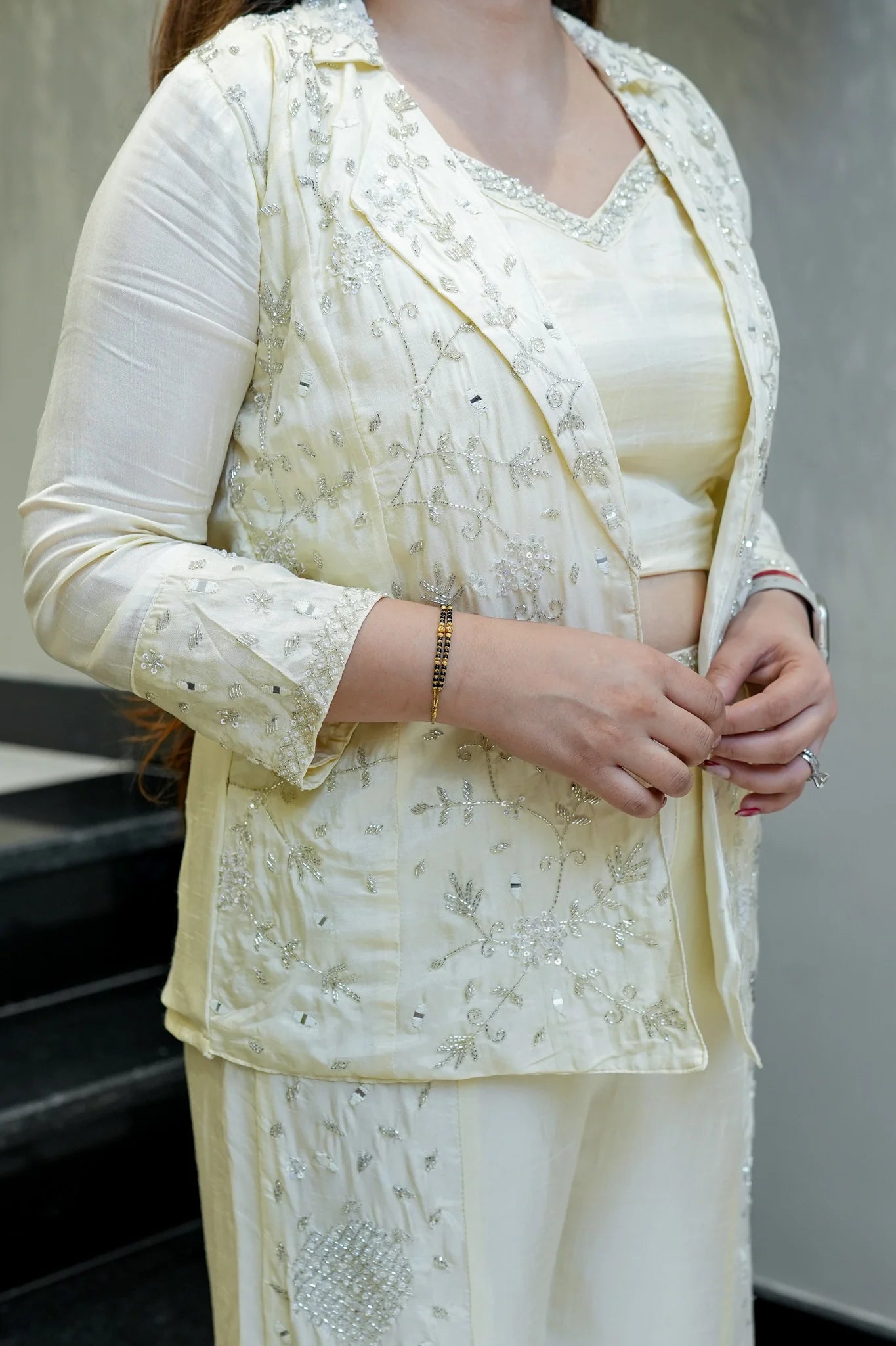 Aashi Embroidered Dola Silk Three Piece Set