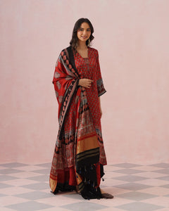 Rangrez Ajrakh Printed Cotton Kurta Suit Set