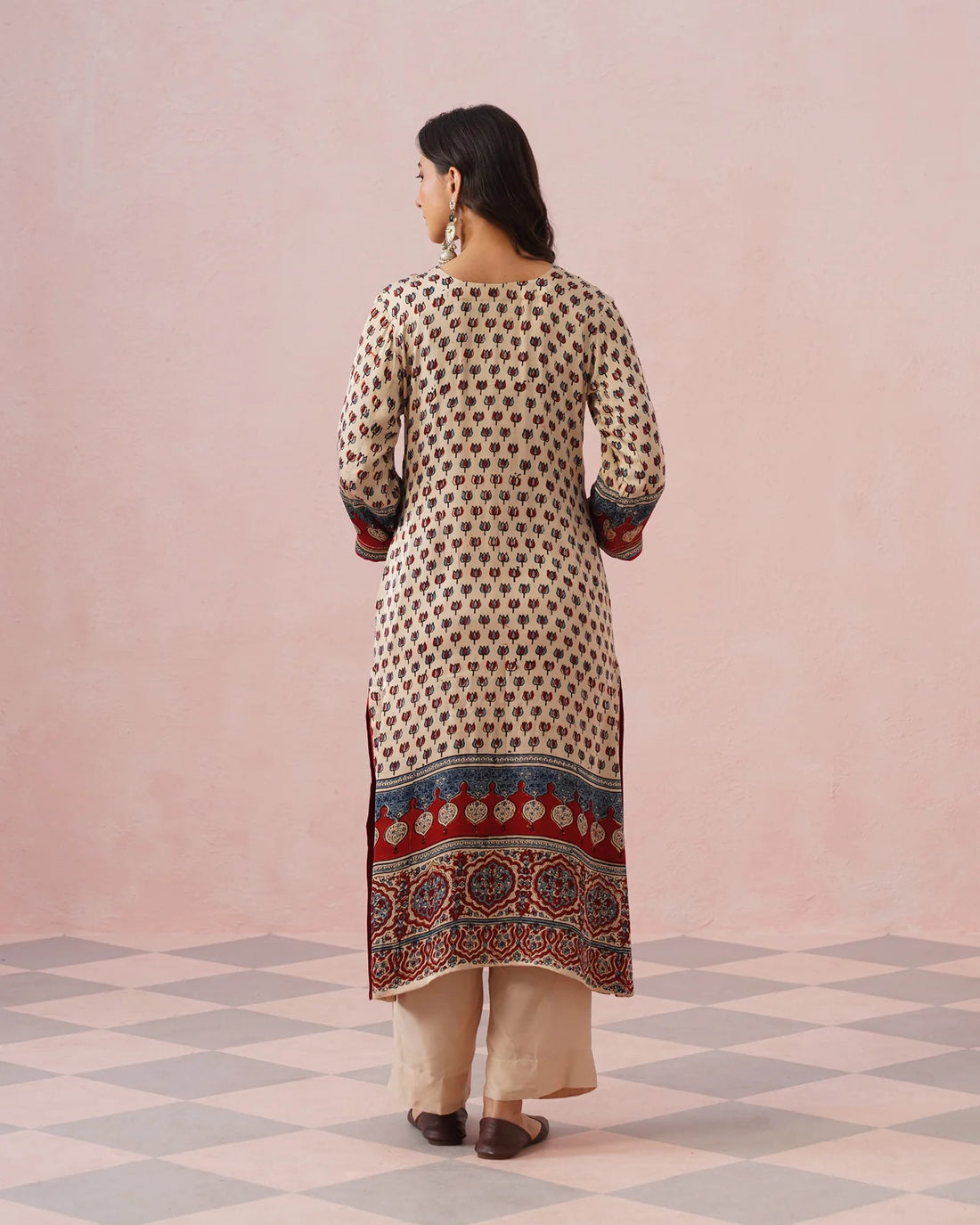 Rangrez Ajrakh Printed Cotton Kurta Suit Set