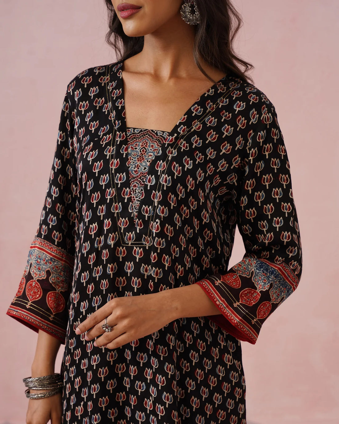 Rangrez Ajrakh Printed Cotton Kurta Suit Set