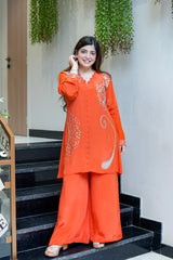 Khubani Embroidered Crepe Co-Ord Set