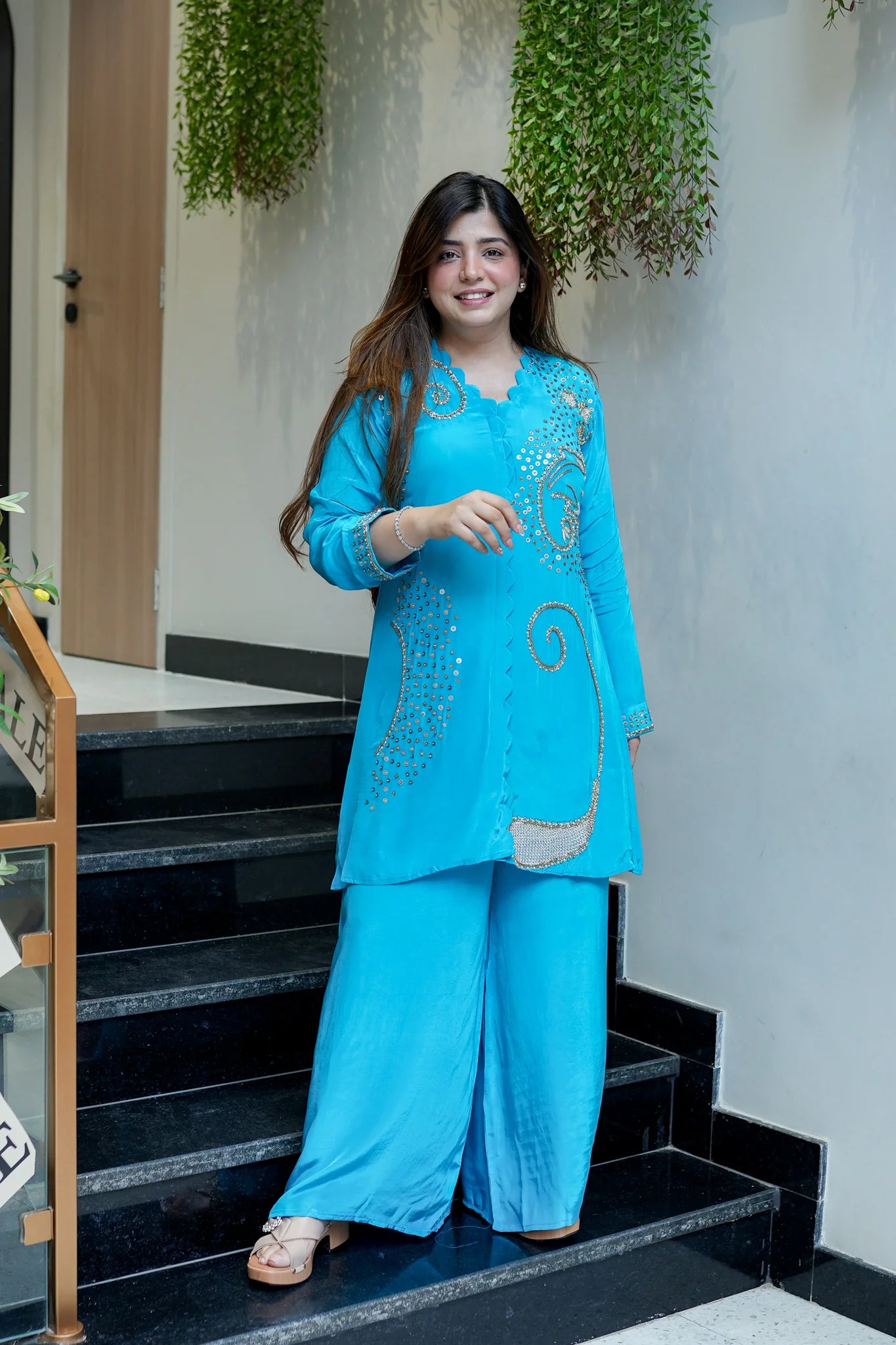 Khubani Embroidered Crepe Co-Ord Set