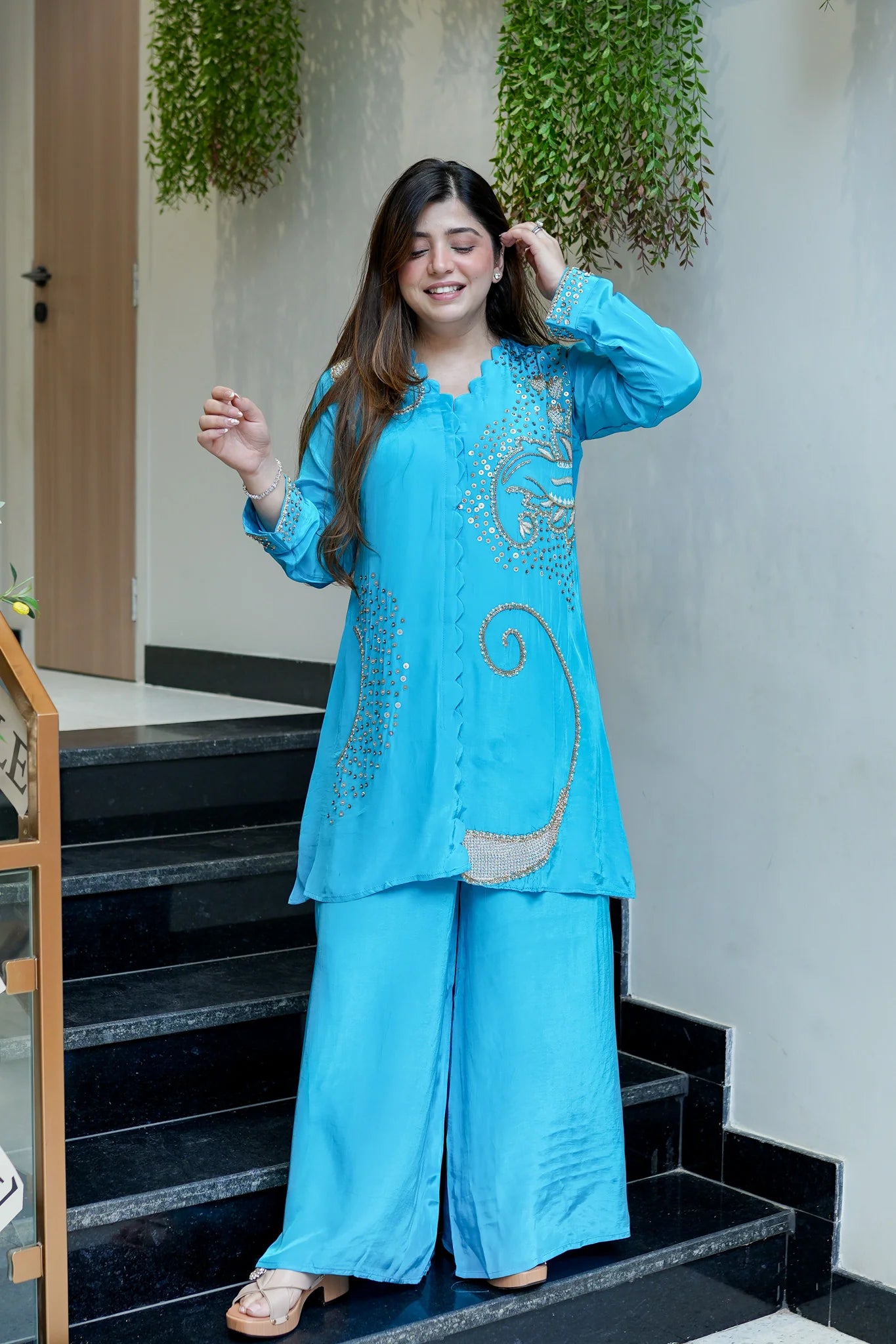 Khubani Embroidered Crepe Co-Ord Set