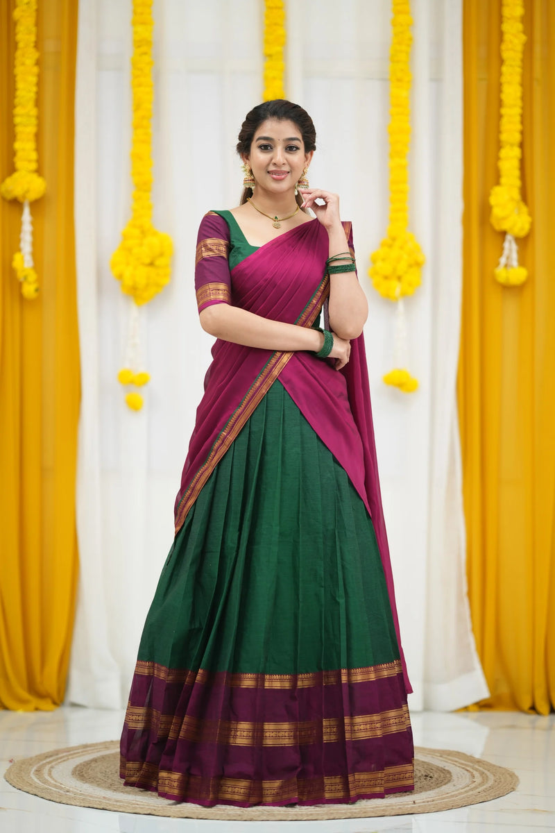 comfortable cotton half saree