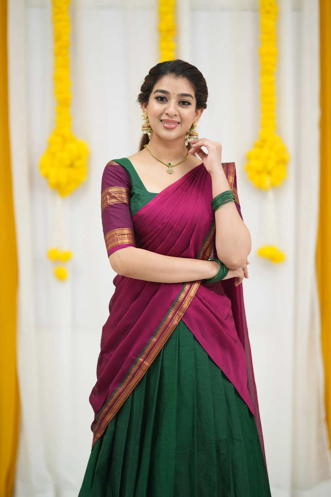 handcrafted South Indian half saree