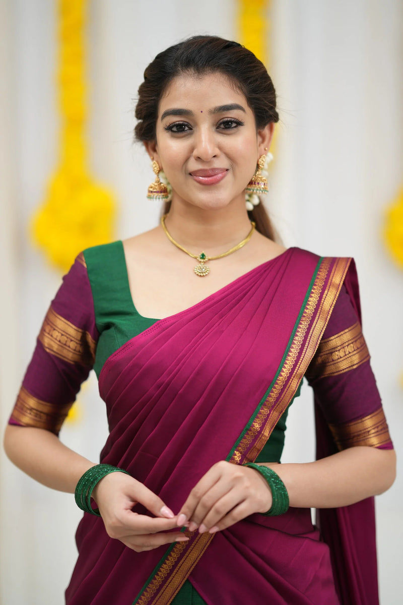 comfortable cotton half saree