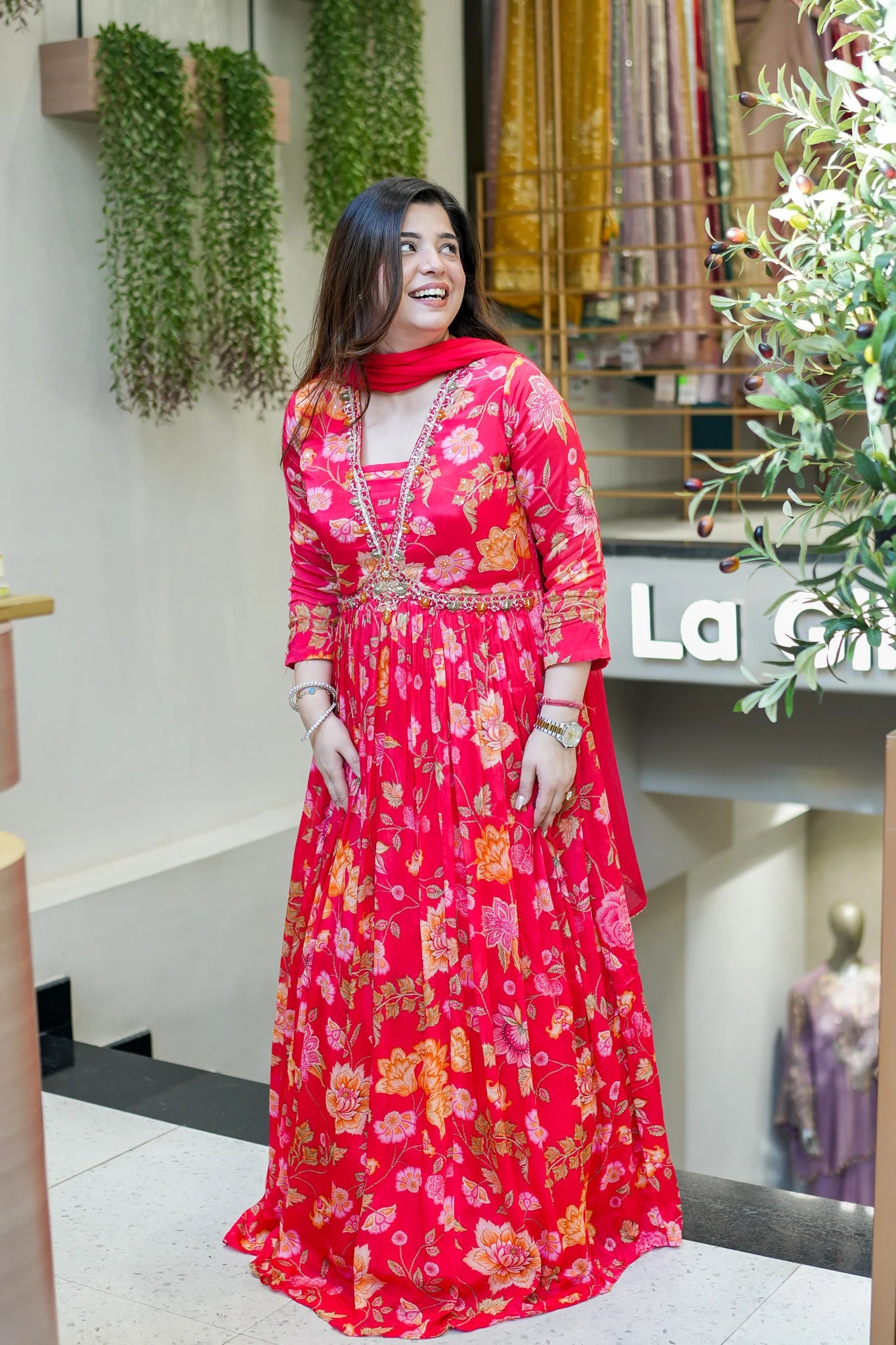 Ruhani Floral Anarkali Set