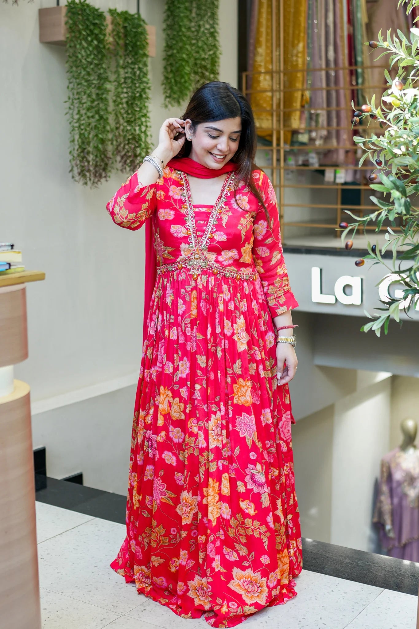 Ruhani Floral Anarkali Set